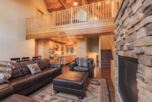 TV, fireplace, offices