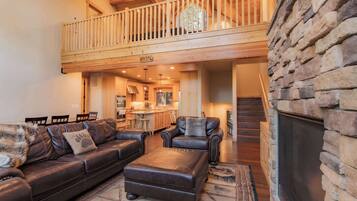 TV, fireplace, offices