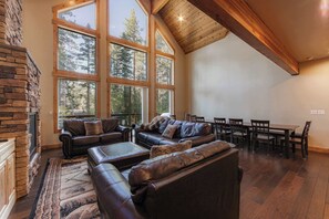 TV, fireplace, offices