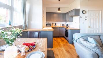 Microwave, dishwasher, highchair