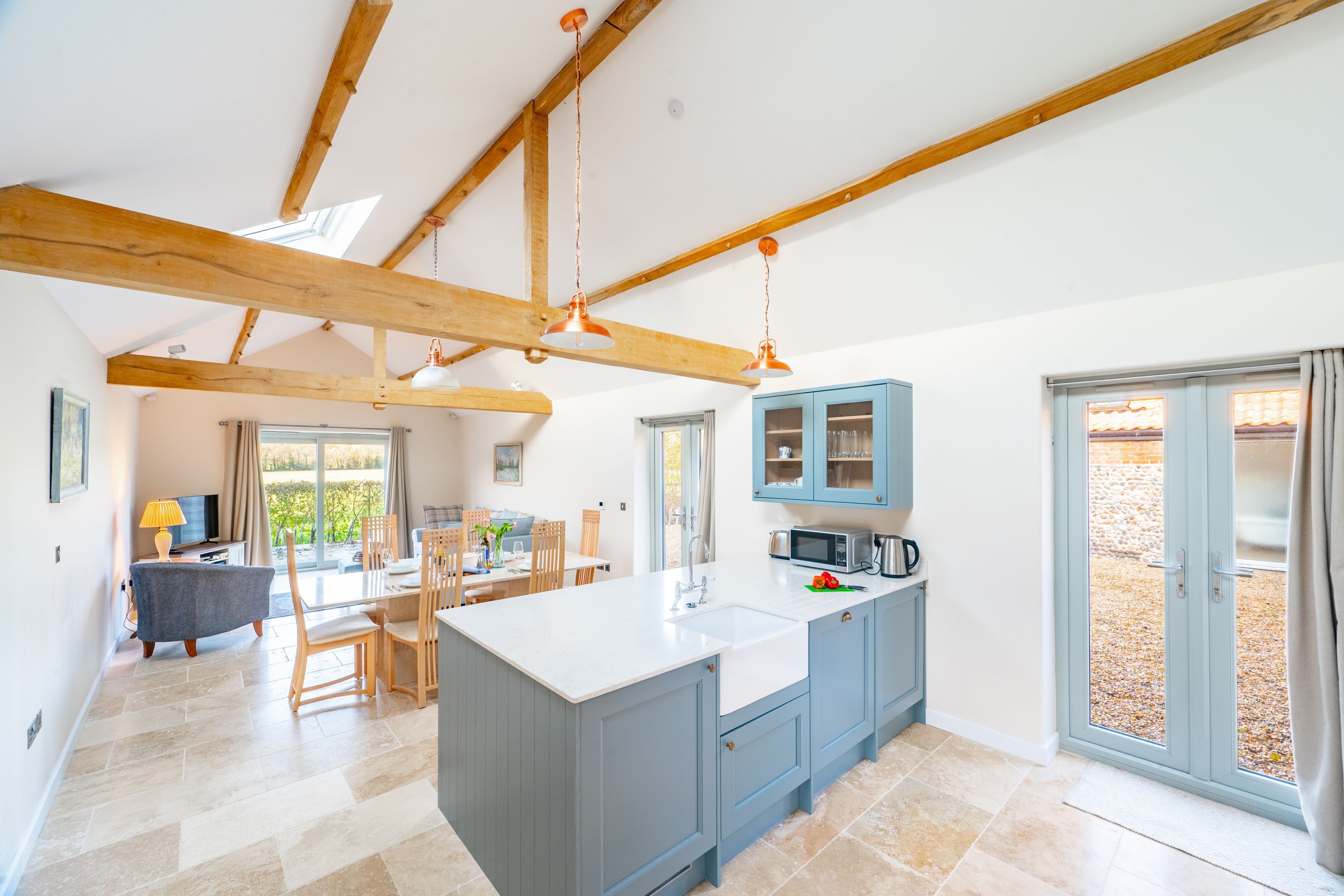 Microwave, dishwasher, high chair