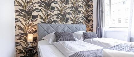 1 غرفة نوم وواي فاي وملاءات أسرّة