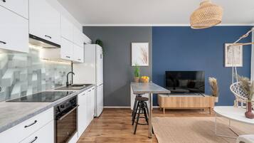 Apartemen, balkon | Dapur pribadi