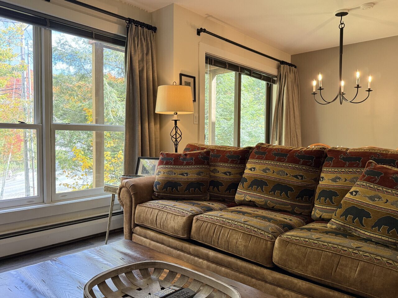 Televisión y chimenea 