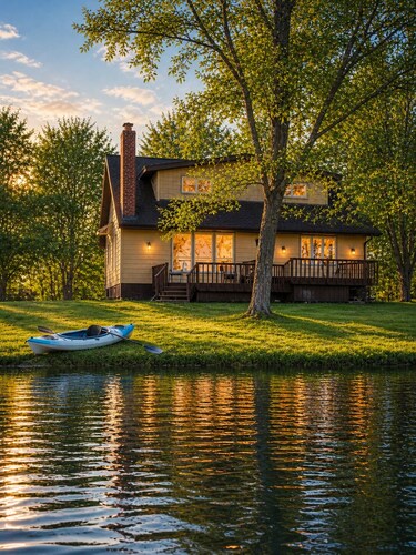 Little Grand Lake Retreat | Kayaks, Firepit, Sleeps 8 | Near Duluth + Ivy Black