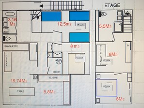 Floor plan - 80 m² Apartment with Mountain View and Balcony (Briançon)