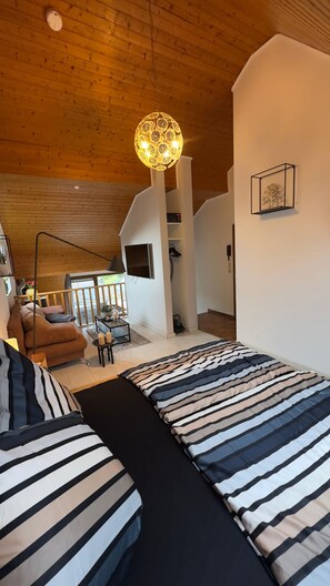 1 slaapkamer, een strijkplank/strijkijzer, wifi, beddengoed