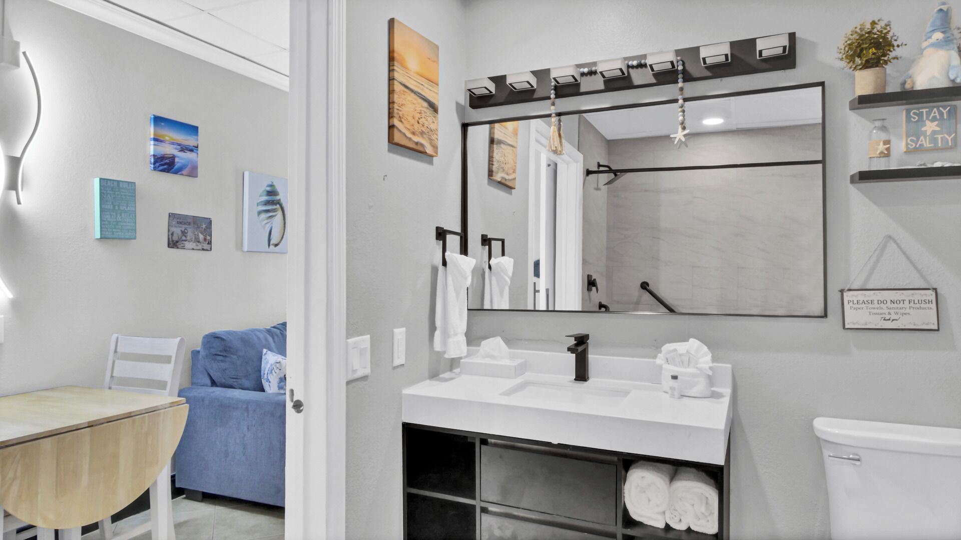 Hair dryer, towels