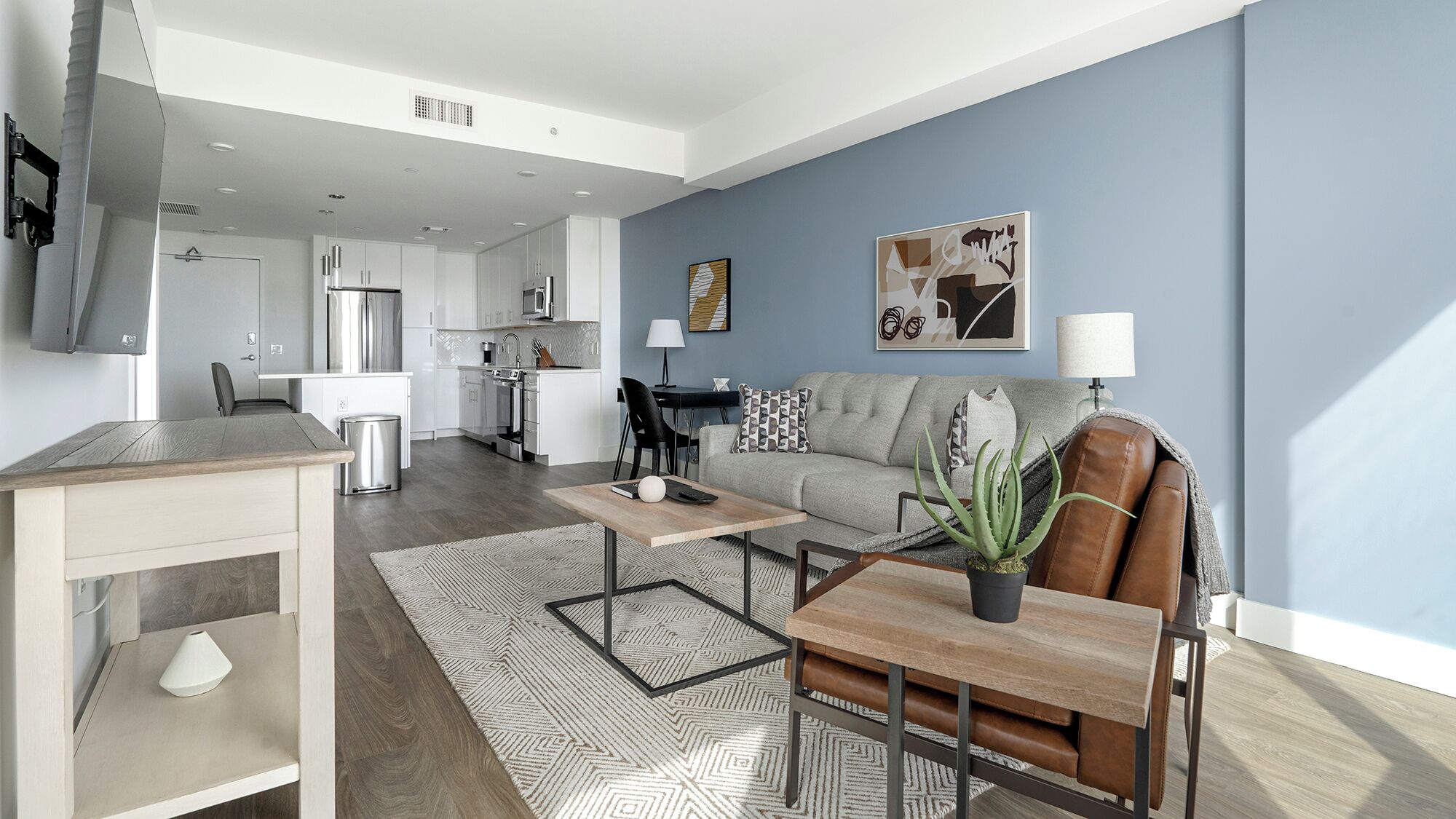 Apartment (1 Bedroom) | Living area | 50-inch Smart TV with digital channels