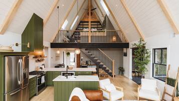 TV connectée, cheminée, livres, médiathÚque