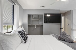 Blackout drapes, iron/ironing board, free WiFi