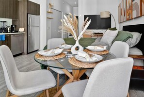 Desk, iron/ironing board, travel crib, free WiFi