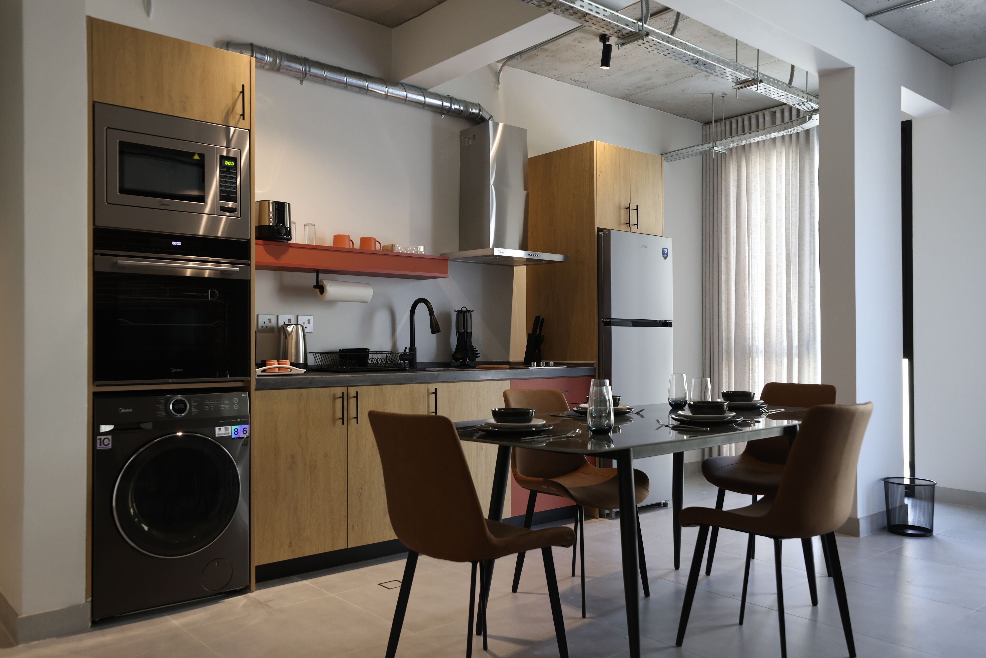 Apartment, 2 Bedrooms | Private kitchen | Full-size fridge, microwave, oven, stovetop