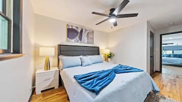 3 habitaciones, tabla de planchar con plancha, cuna de viaje y wifi