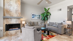 Condo, 1 King Bed, Balcony, Mountain View (Stevens 502) | Living area