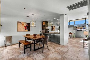 Condo, 1 King Bed, Balcony, Mountain View (Stevens 502) | Dining - Hollywood Cinema Masterpiece (Palm Springs)