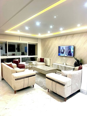 Apartment, 3 Bedrooms, Accessible, Smoking | Living area - Luxury Stay With Panoramic Sea Views, Tourist Zone (Sousse)