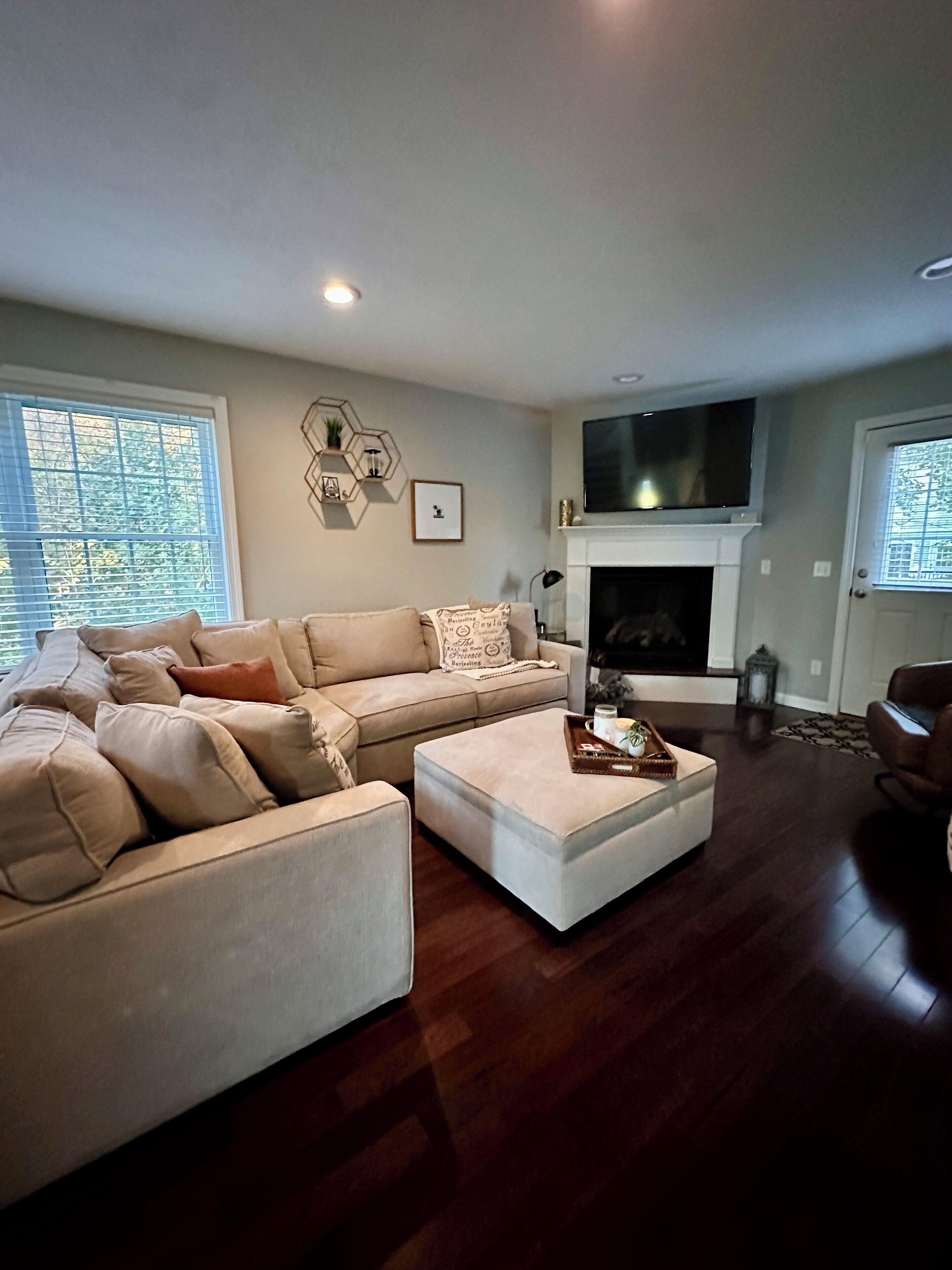 Smart TV, fireplace, printers