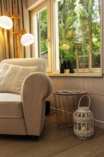 Loving retreat in greenery.