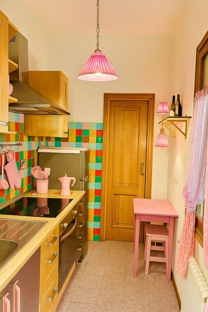 Fridge, oven, stovetop