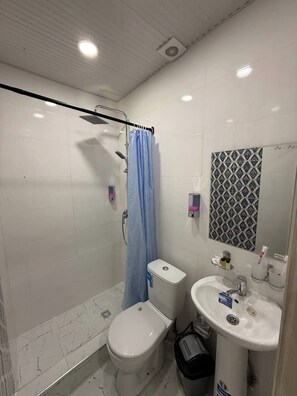 Room, City View | Bathroom | Shower, hair dryer, towels, soap