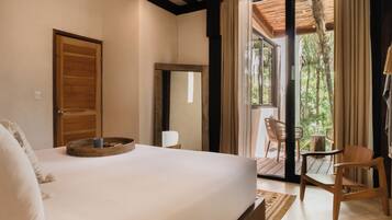 Deluxe-huvila, 2 makuuhuonetta, yksityinen uima-allas, näköala puutarhaan | Tallelokero huoneessa, ilmainen Wi-Fi