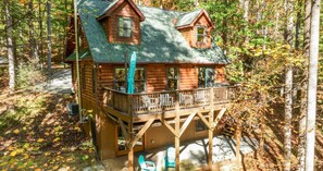 Exterior - Saddle Up! - Log Cabin- Powder Horn, Hike - Fish - Pets Ok, Fiber Wifi, Wood FP (Deep Gap)