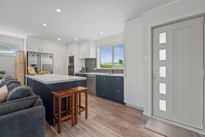 Fridge, microwave, dishwasher, coffee/tea maker