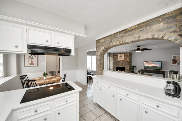 Microwave, oven, stovetop, dishwasher