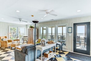 TV, DVD player, offices - Special oceanfront home w/ stunning ocean views & private beach access (Folly Beach)