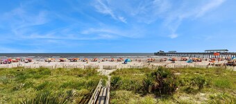 First-floor villa w/beach and ocean views from spacious balcony