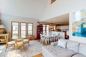 TV, offices - Oceanfront home with stunning ocean views, central AC, and private W/D (Folly Beach)