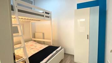 2 bedrooms, iron/ironing board, travel crib, free WiFi