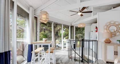 Lakefront home with lagoon view, deck & AC - close to beach, golf, & pools