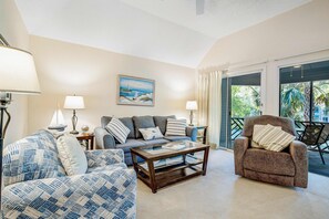 TV, offices - Lagoon view, second floor villa w/ screened in porch, short walk to the beach (Kiawah Island)