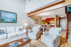 TV, offices - Three-story ocean-view villa with pool, balcony, charcoal grill, & central AC (Isle of Palms)