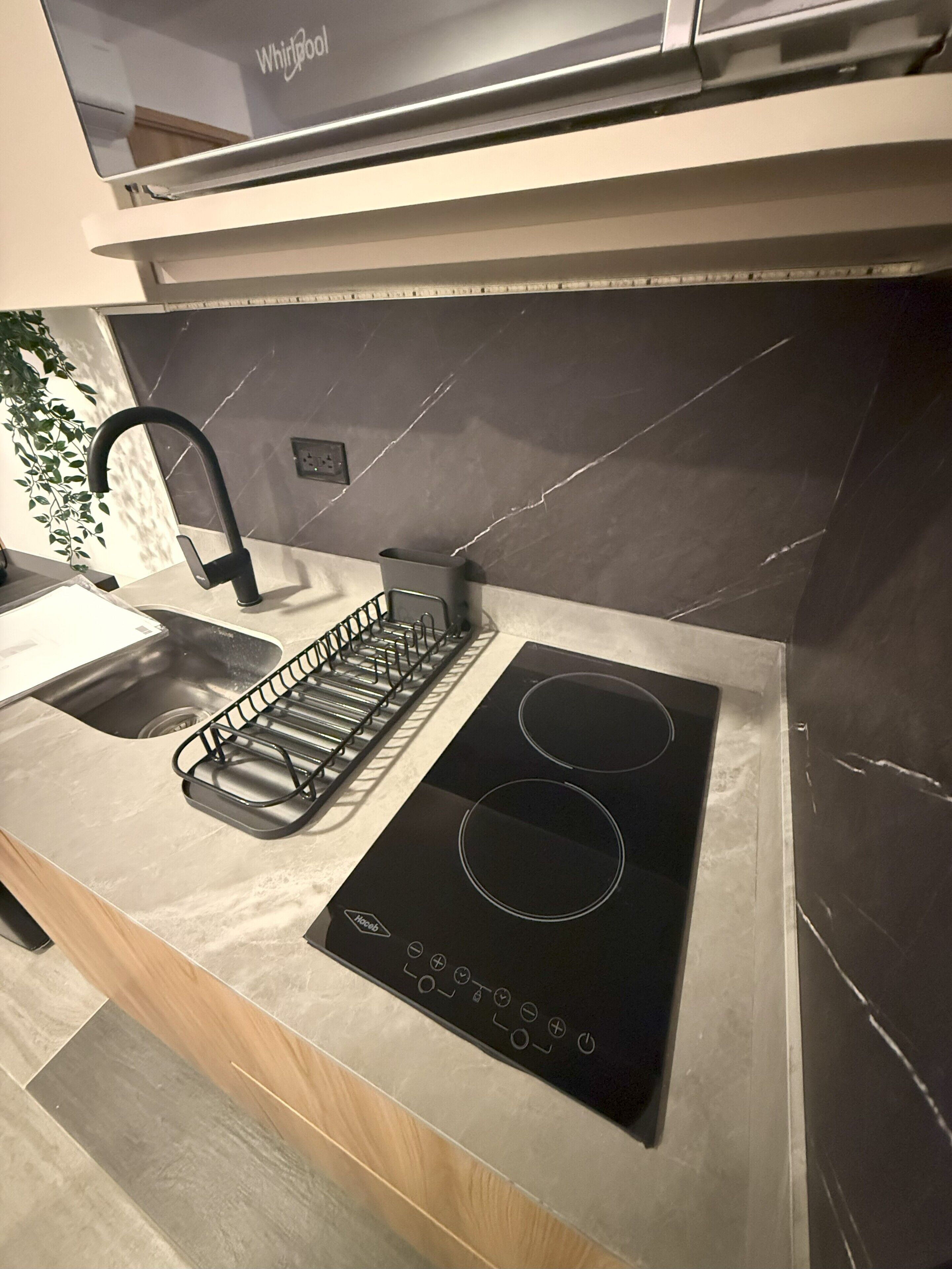 Mini-fridge, microwave, stovetop, dishwasher