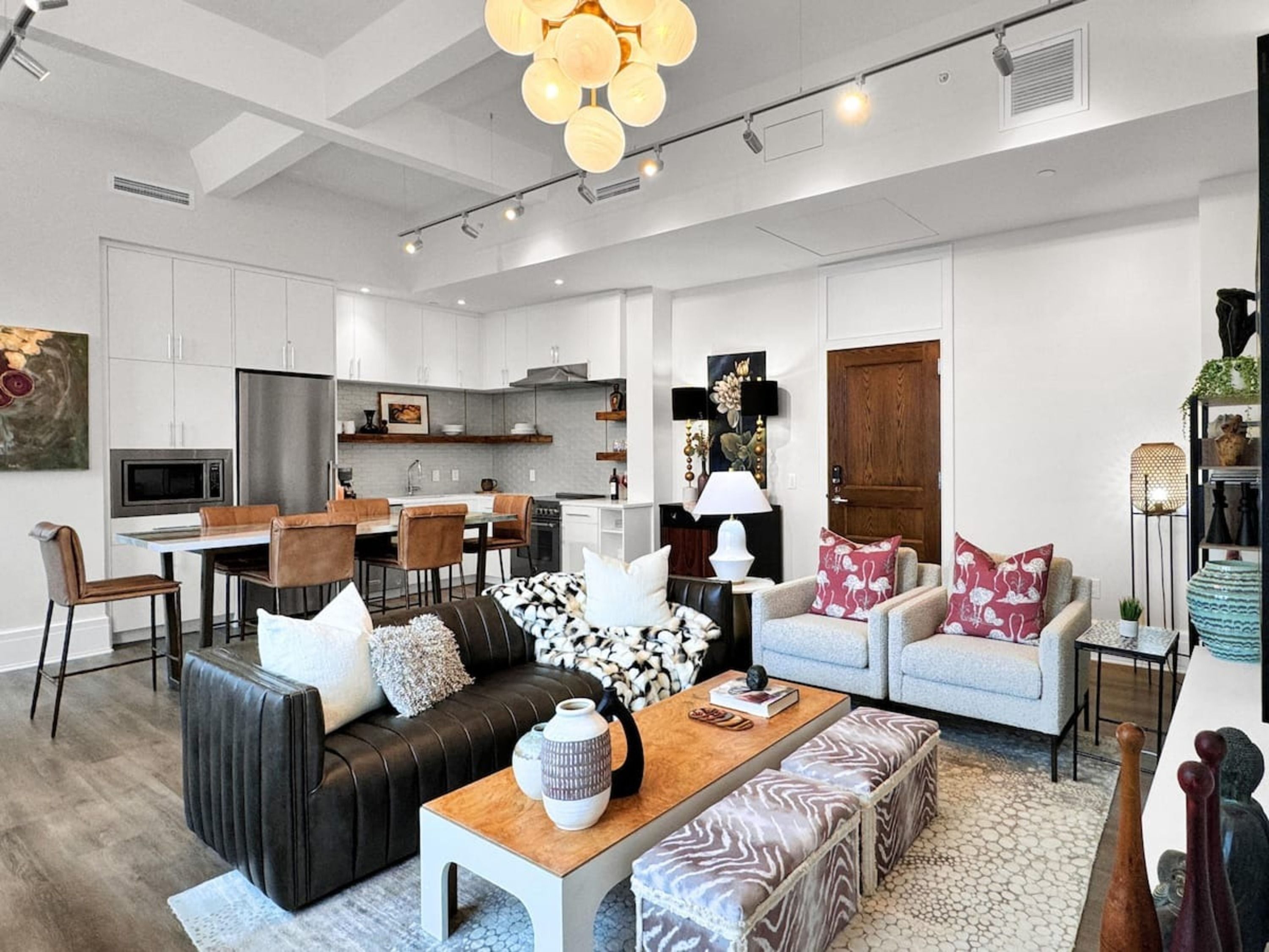 特色公寓式客房, 2 间卧室, 厨房, 城市景观 | 客厅