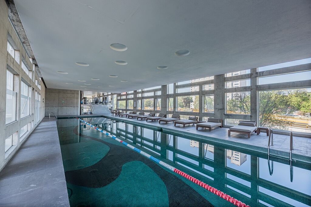 Indoor pool, a heated pool