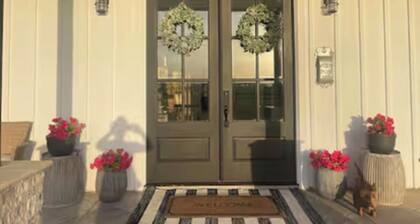 Modern farmhouse with a pool