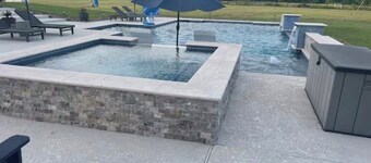 Modern farmhouse with a pool