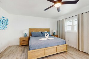 2 bedrooms, iron/ironing board, WiFi, bed sheets