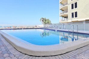 Pool - Spacious beachfront condo with lovely Gulf views balcony heated pool and AC (Indian Shores)