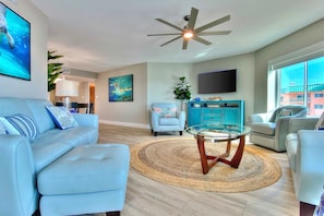 TV, fireplace, offices