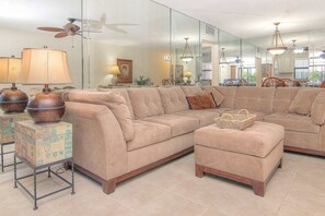 TV, DVD player - Elegant 1st floor condo w private patio AC on site outdoor pool and gas grills (Belleair Beach)