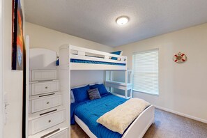 3 bedrooms, iron/ironing board, travel cot, WiFi