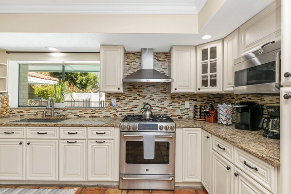 Microwave, oven, stovetop, dishwasher