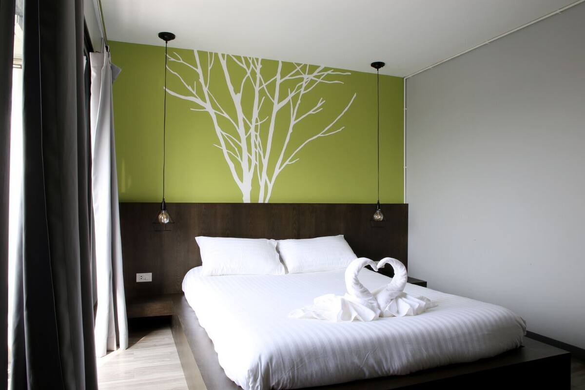 Superior Double Room, Balcony, City View | Desk, laptop workspace, WiFi (free), bed sheets