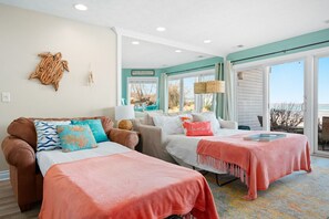 1 bedroom, desk, iron/ironing board, travel cot