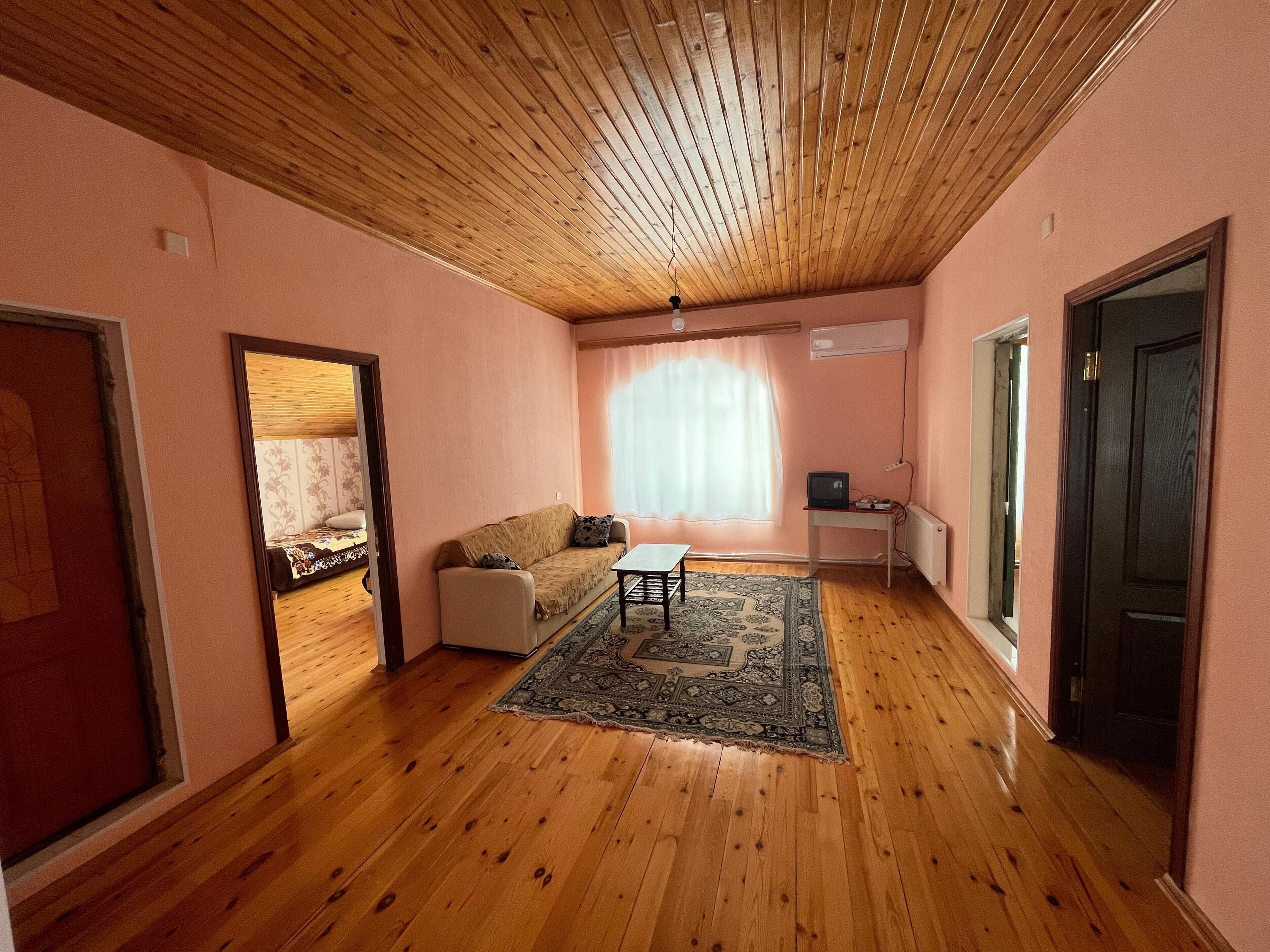 Flat-screen TV, DVD player